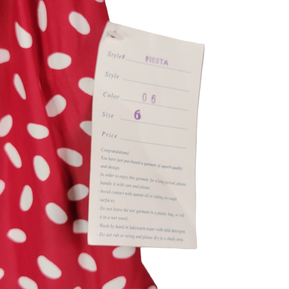 Diva Studio Red Watermelon Seed Polka-Dot Pool Beach One Piece Swimsuit 6 NWT - Picture 5 of 9